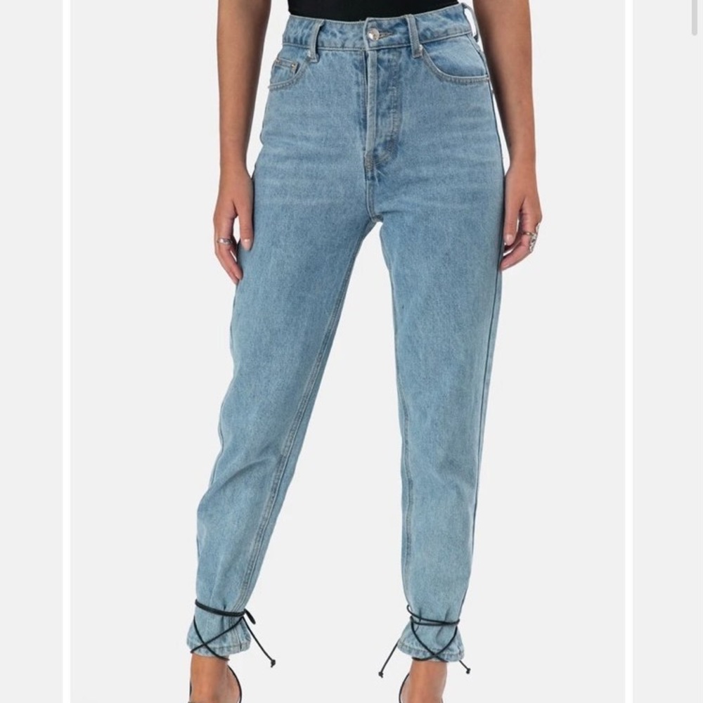 High rise blue denim